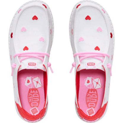 HEYDUDE Wendy Embroidered Hearts - Comfortable Slip on Shoes for Women'S Valentine'S Day